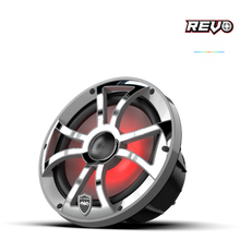WET SOUNDS | REVO 8-XSG-SS | Component Style Coaxial Speakers w/ XS-Gunmetal-Stainless Steel RGB Grilles | WETREVO8XSGSS
