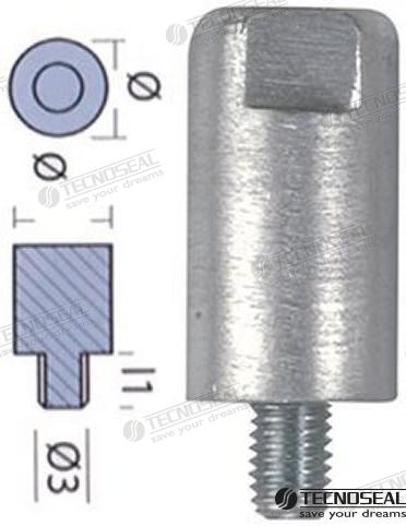 YANMAR ROD FOR YANMAR - DIA. 20 M8 | OEM 01312 | ANODES | TECNOSEAL