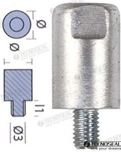 ROD FOR YANMAR - DIA. 20 8X1,25 | OEM 01313 | ANODES | TECNOSEAL