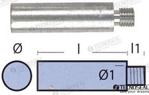 YANMAR ROD FOR YANMAR | OEM 01318 | ANODES | TECNOSEAL