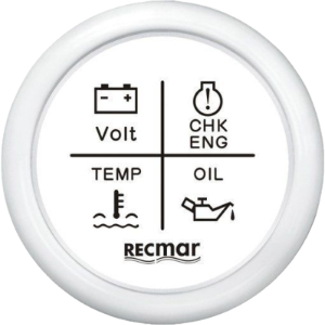 Jauge d'alarme 4 LED 12 V/24 V blanche | OEM 79303 | Alarme
