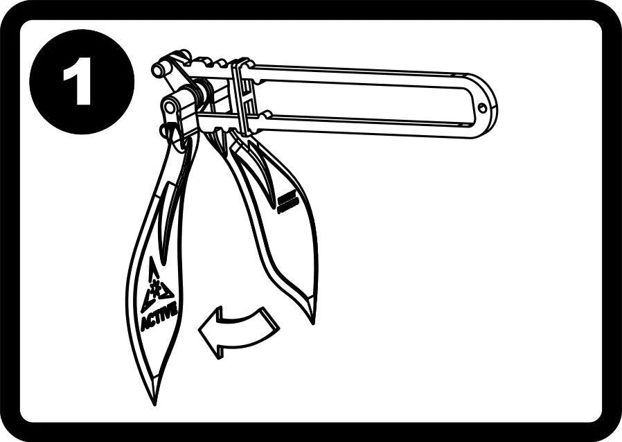 Reset diagram stage one, showing flukes moving away from the shank.