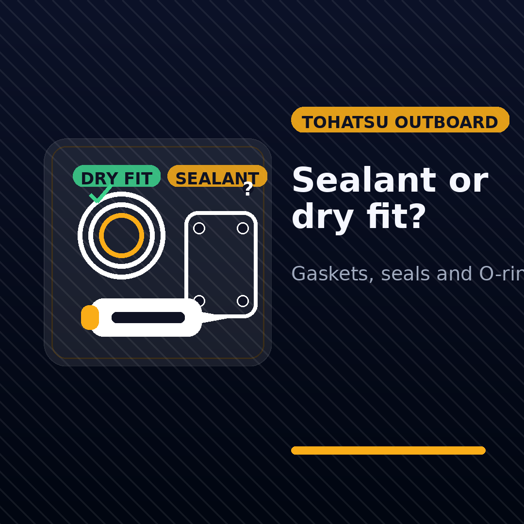 Tohatsu gaskets, seals and O-rings: sealant or dry fit?