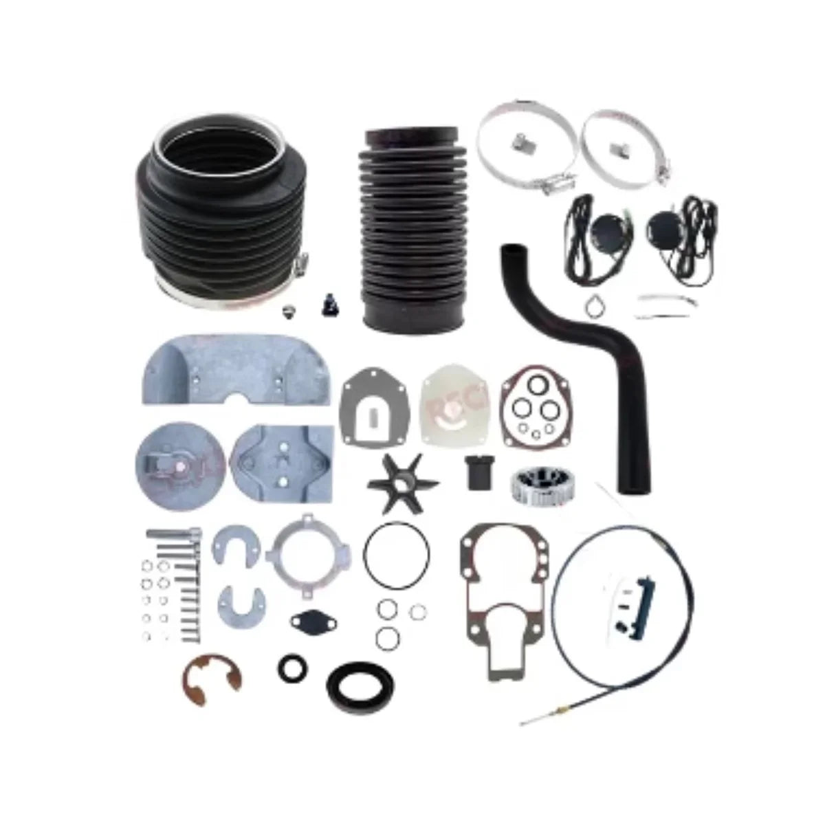 image of a full sterndrive service kit on a white background