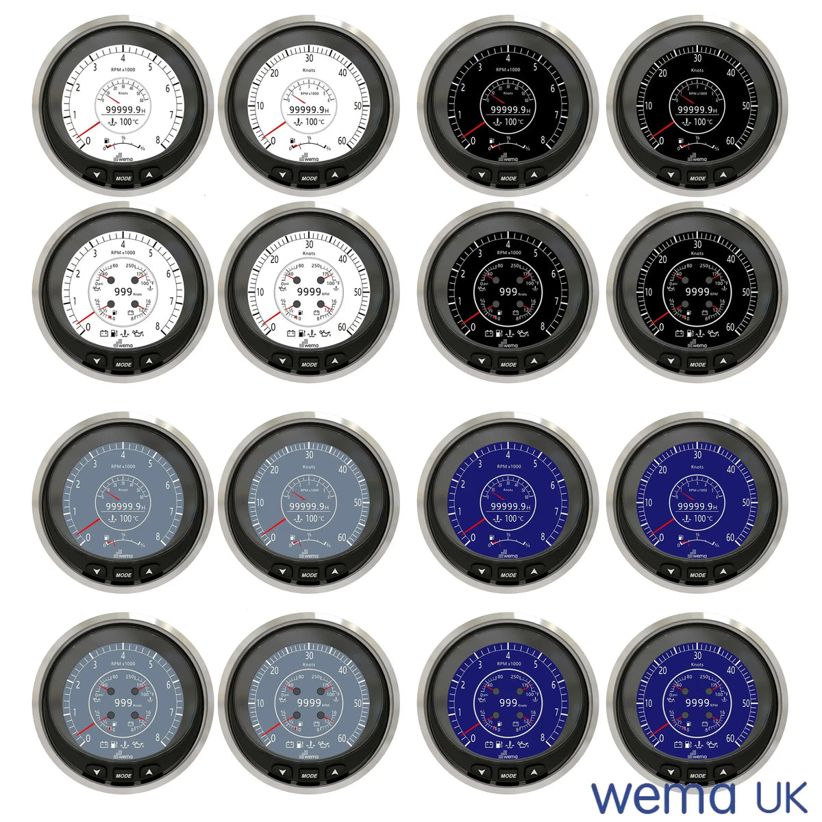 3" Colour LCD Multi-Function Gauge | Wema UK | SKU 220027 - Wema UK marine part