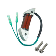 Image of a coil style outboard engine alternator on a white background.