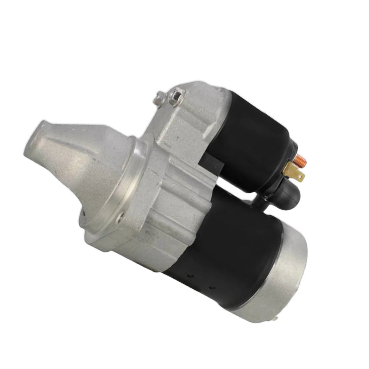 Image of a starter motor on a white background.