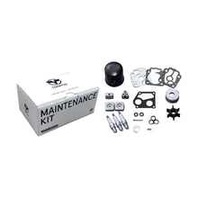 Image of various engine service and maintenance parts on a white background.