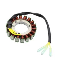 Image of a coil style outboard engine alternator on a white background.