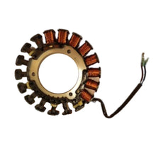 Image of a coil style outboard engine alternator on a white background.