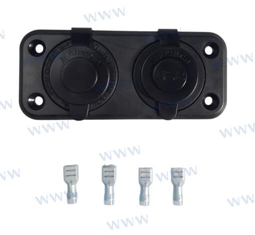 12V DUAL USB AND SOCKET | OEM 12VCOMBO | ELECTRICA | OEM AM12VCOMBO |