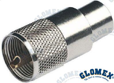 CONECTOR MACHO PL259 CROMADO PARA RG213 | OEM 131 | VHF | GLOMEX