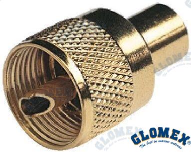 CONECTOR MACHO PL259 DORADO PARA RG58 | OEM 132GOLD | VHF | GLOMEX