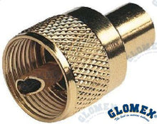 CONECTOR MACHO PL259 DORADO PARA RG58 | OEM 132GOLD | VHF | GLOMEX