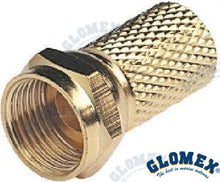 CONECTOR F MACHO DORADO PARA RG6 Y RG59 | OEM 9144 | VHF | GLOMEX