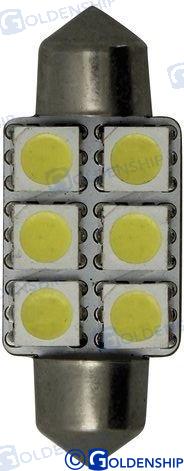 Ampoule navette 6 LED 1,3 W 10/30 V 15,9 x 37 mm | OEM 10540 | Ampoules | GOLDENSHIP