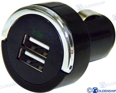 Prise 12/24 V, chargeur 2 ports USB 5 V 3,4 A | OEM 11012 | ÉLECTRIQUE | GOLDENSHIP