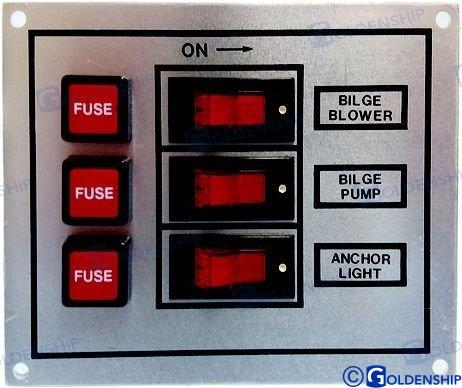 PANNEAU D'INTERRUPTEURS 3 POSITIONS 12 V ARGENTÉ | OEM 11192 | INTERRUPTEURS | GOLDENSHIP