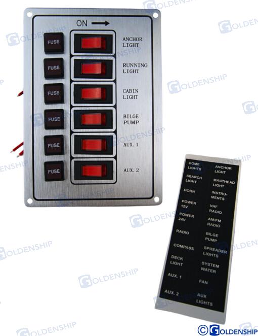 PANNEAU D'INTERRUPTEURS 6S ARGENT | OEM 11193 | INTERRUPTEURS | GOLDENSHIP