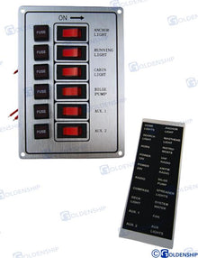 PANNEAU D'INTERRUPTEURS 6S ARGENT | OEM 11193 | INTERRUPTEURS | GOLDENSHIP