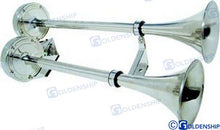 Klaxon électrique double en acier inoxydable 46 cm 24 V | OEM 12012 | ÉLECTRIQUE | GOLDENSHIP
