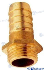 BRASS HOSE ADAP MALE1/4" X 8 MM (2) | OEM  30108 | BRASS | GOLDENSHIP
