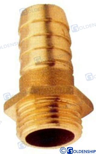 BRASS HOSE ADAP. MALE 1/4" - 8MM (2) | OEM  30110 | BRASS | GOLDENSHIP