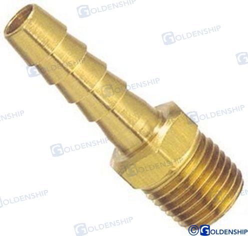 ADAPTADOR DE MANGUERA DE LATÓN MACHO DE 3/8" - 10 MM | OEM 30112 | LATÓN | GOLDENSHIP