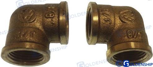 كوع نحاسي H/H 3/8 بوصة (2) | OEM 30160 | نحاس | GOLDENSHIP