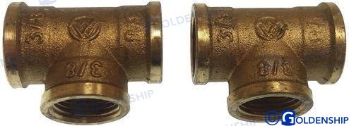 "T" BRASS H/H/H 1/2" (2) | OEM 30181 | HULL | GOLD | OEM GS30181 | REC