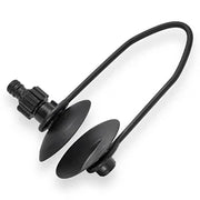 Image of a pair of black motor flush muffs on a white background.
