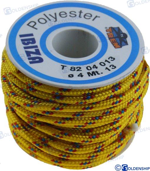 POLYESTER BRAIDED ROPE 2.5 MM. YELLOW | OEM  60151 | FENDERS | GOLDENSHIP - TMP Global