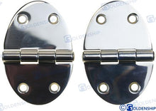 Charnière ovale en acier inoxydable 84 x 56 (lot de 2) | OEM 72193 | Quincaillerie | GOLDENSHIP