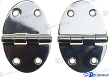 Charnière ovale en acier inoxydable 78 x 56 (lot de 2) | OEM 72196 | Quincaillerie | GOLDENSHIP
