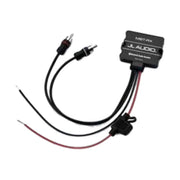 Image of a JL Audio aux input adapter on a white background.
