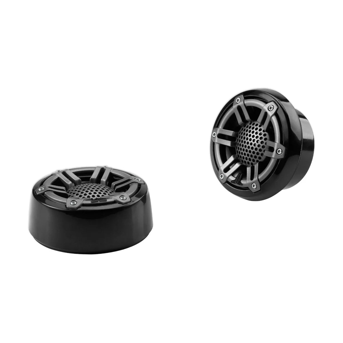 Image of a pair of tweeter speakers on a white background.