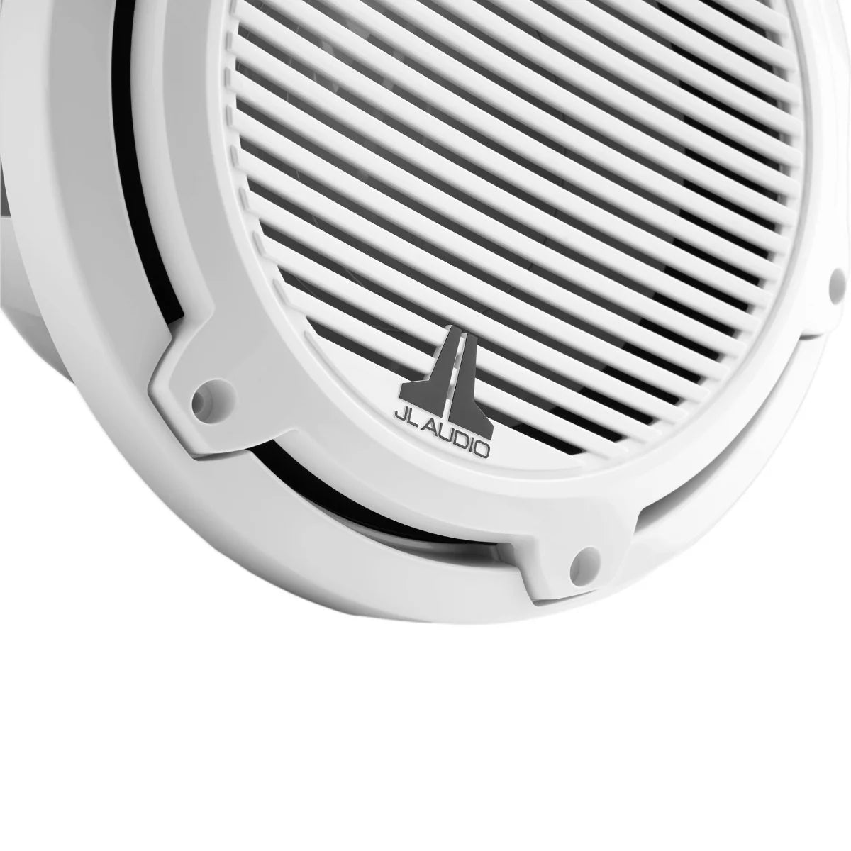Image of a JL Audio marine subwoofer speaker on a white background.