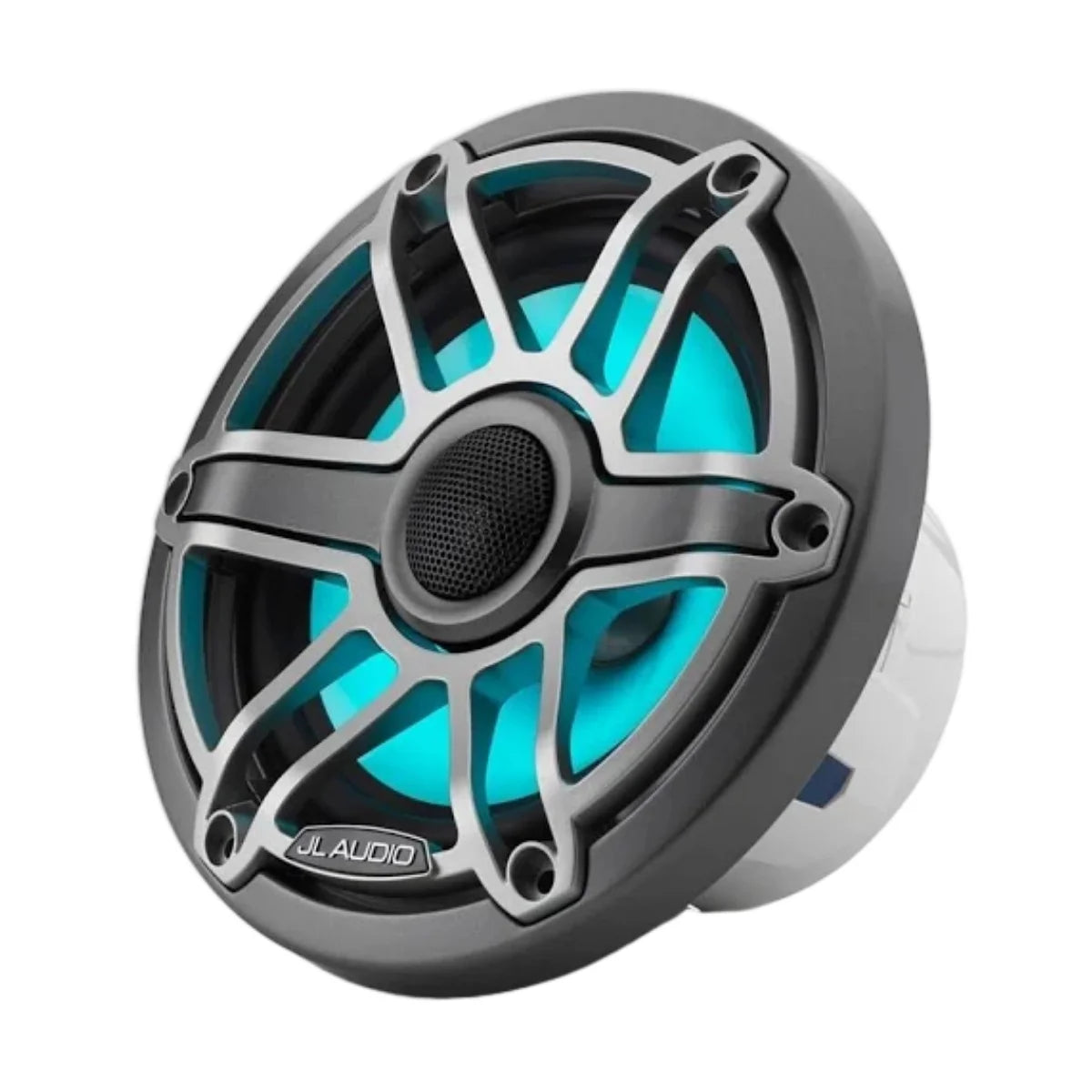 Image of a JL Audio marine subwoofer speaker on a white background.