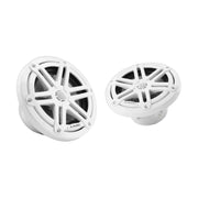 Image of a pair of marine speakers on a white background.