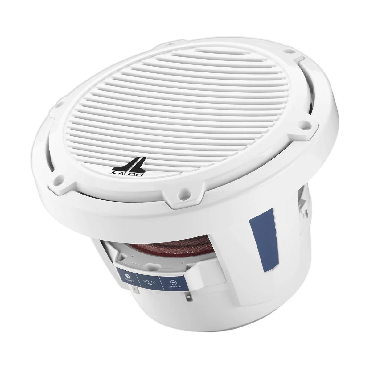 Image of a marine subwoofer speaker on a white background.