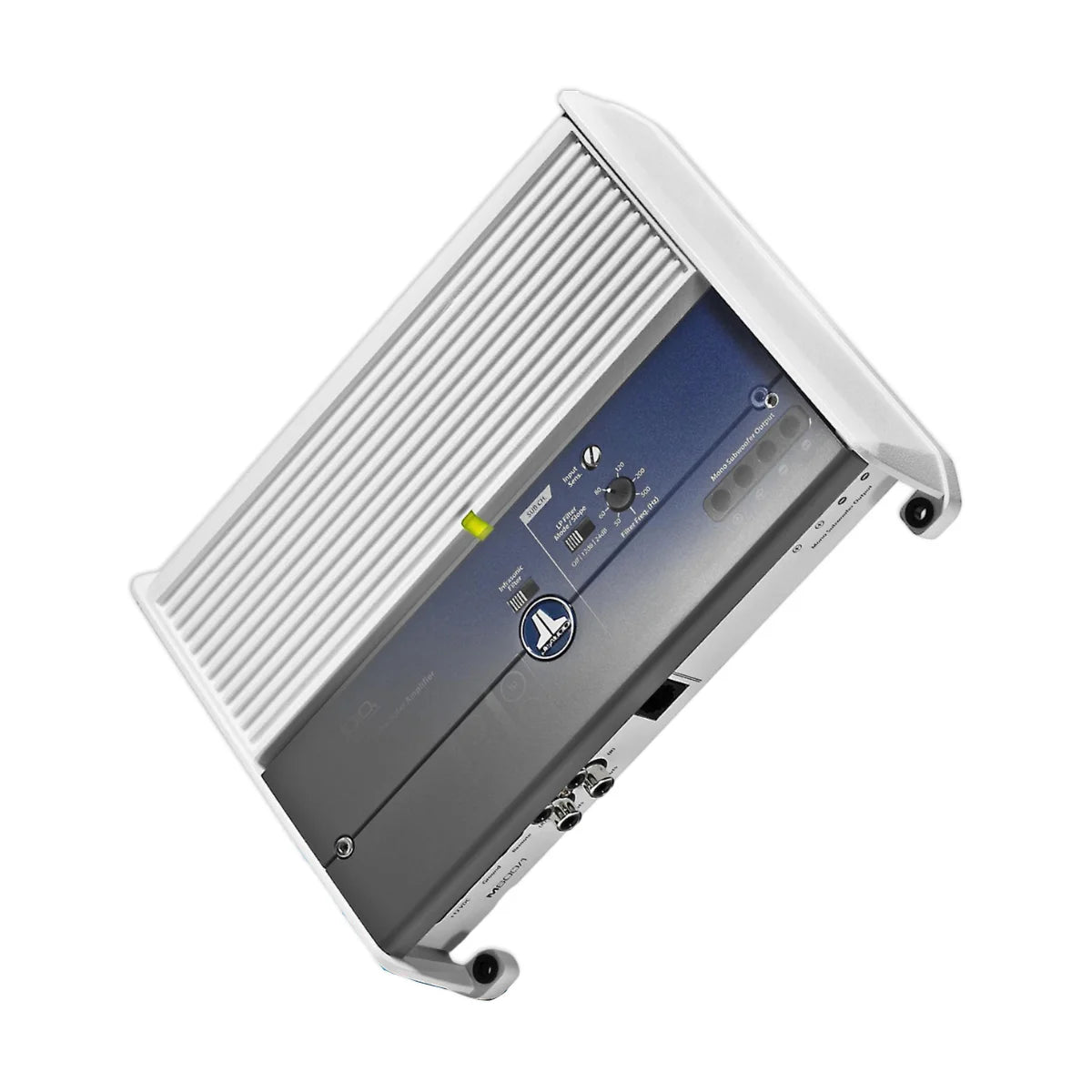 Image of a marine amplifier on a white background.