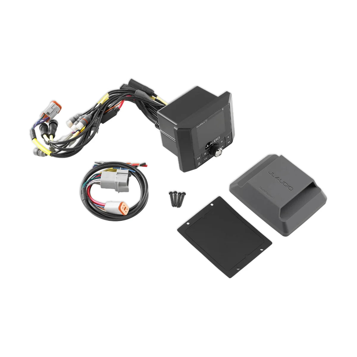 Image of a JL Audio audio source unit on a white background.