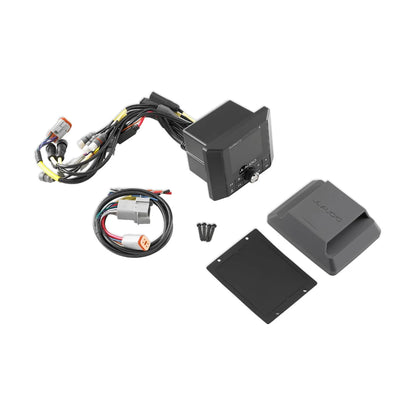Image of a JL Audio audio source unit on a white background.
