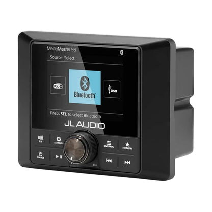 Image of a marine audio control panel on a white background.