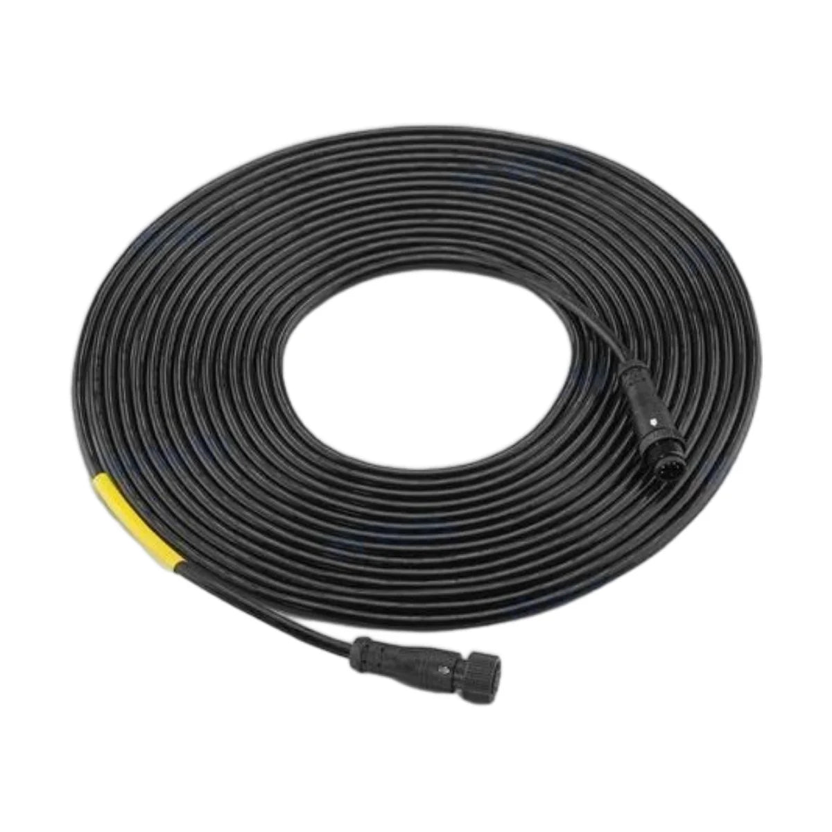 Image of a coiled up NMEA cable on a white background.