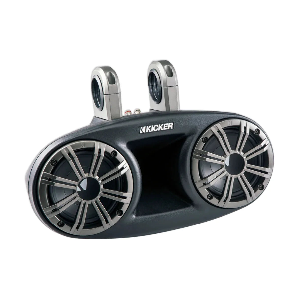 Image of a double Kicker marine tower speaker unit on a white background.