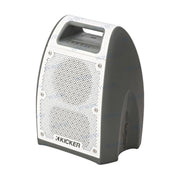 Image of a handheld portable speaker on a white background.