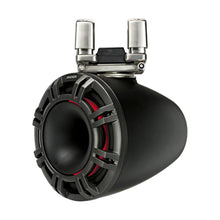 Image of a pair of marine tower speakers on a white background.