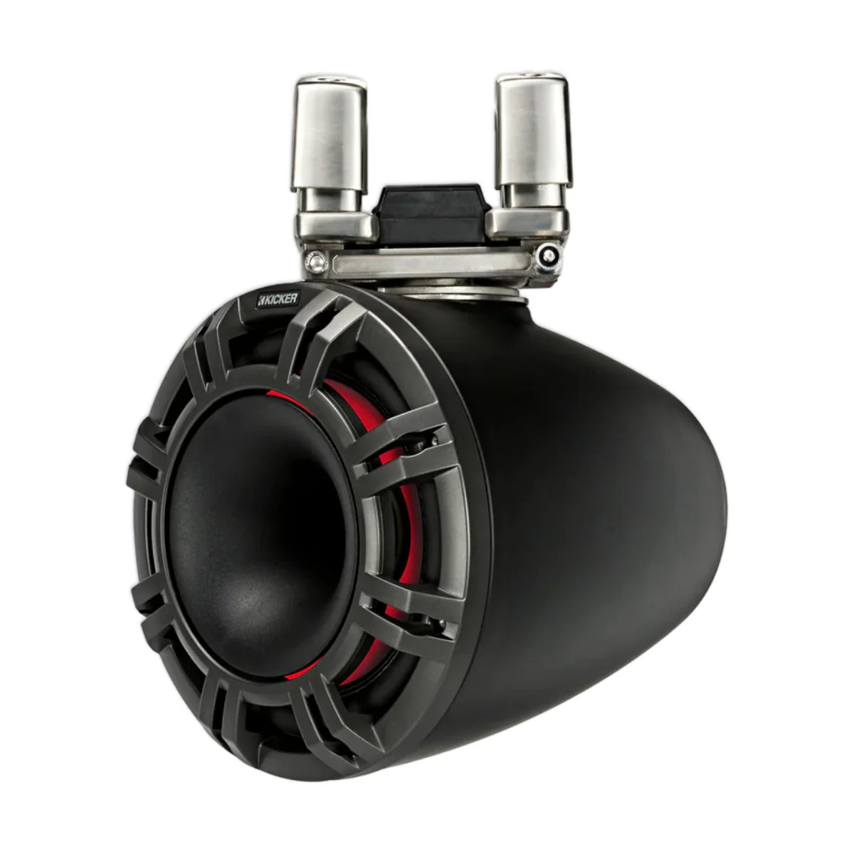 Image of a pair of marine tower speakers on a white background.