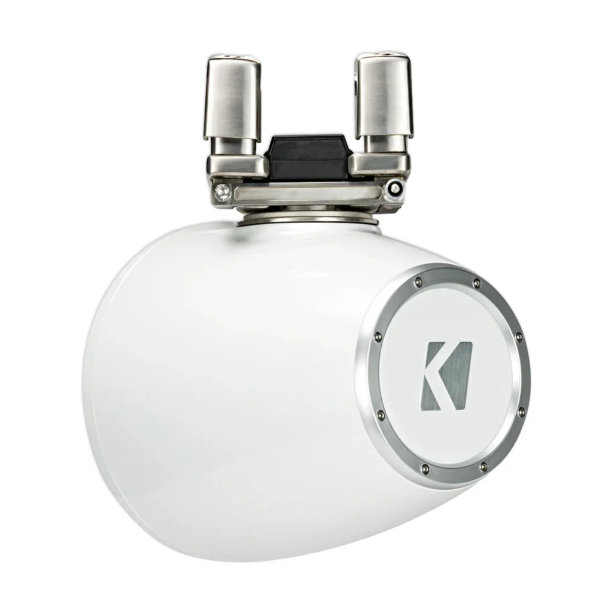 Image of a Kicker marine tower speaker on a white background.